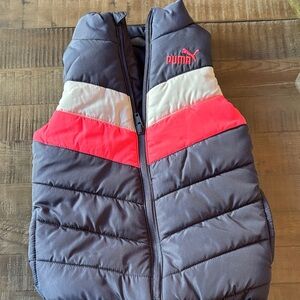 Puma Charcoal and Coral Puffer Vest